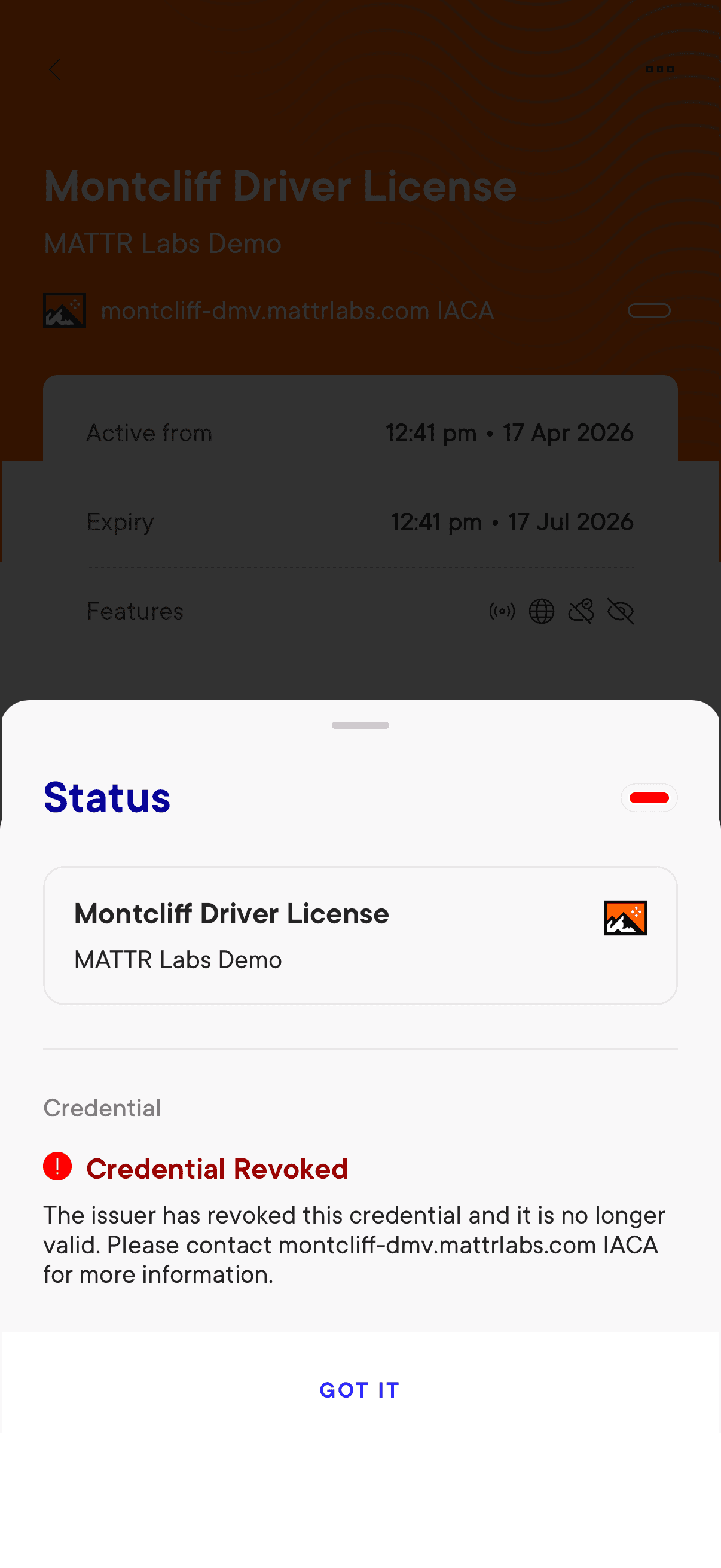 GO Hold Revocation Status