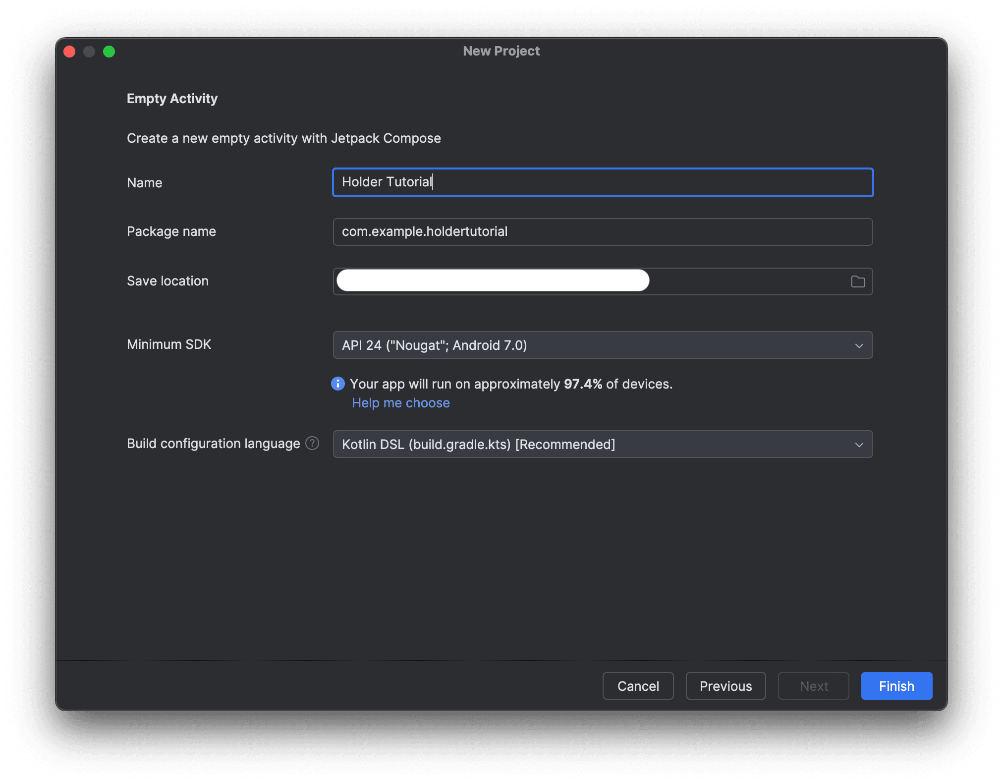 Project configuration