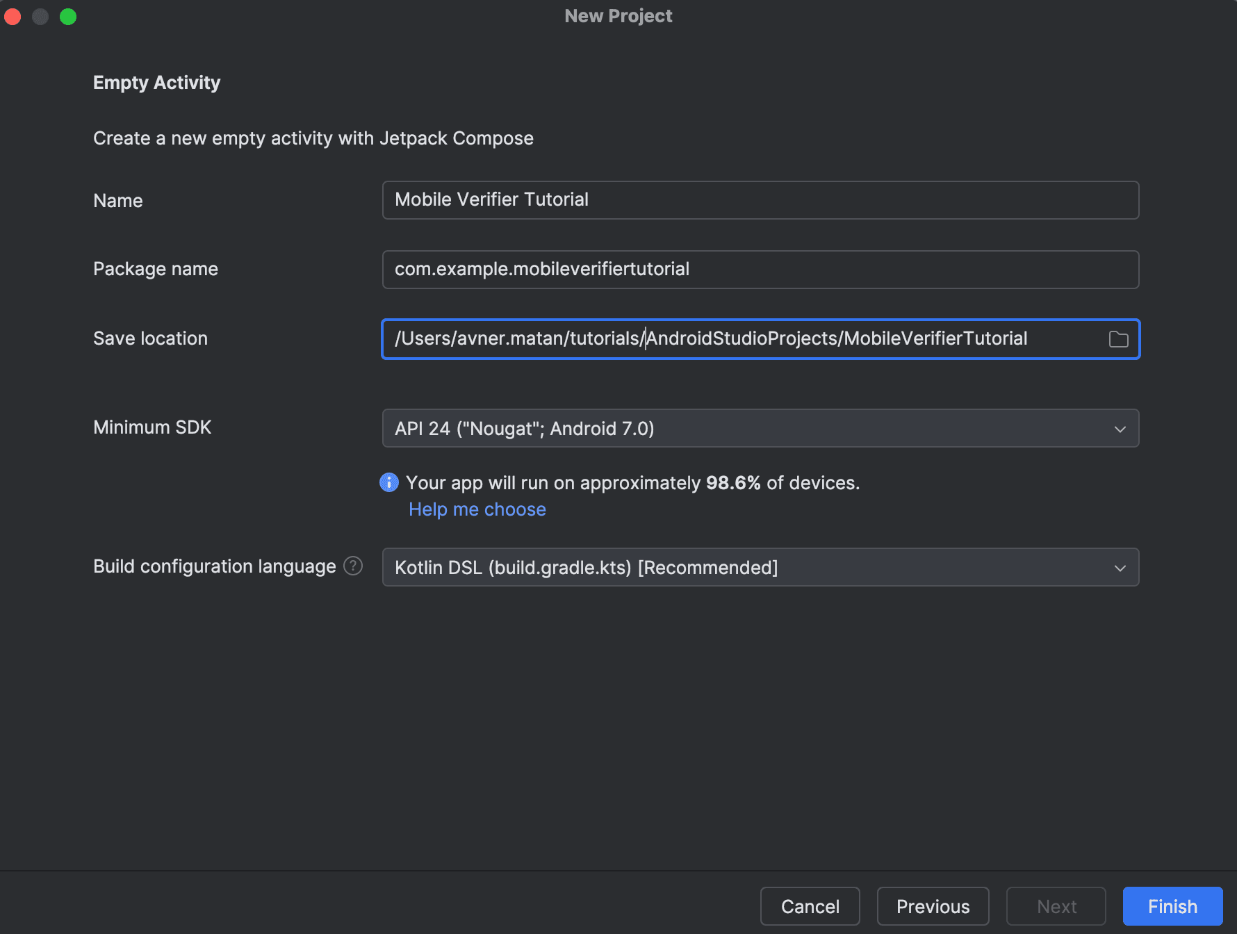Project configuration